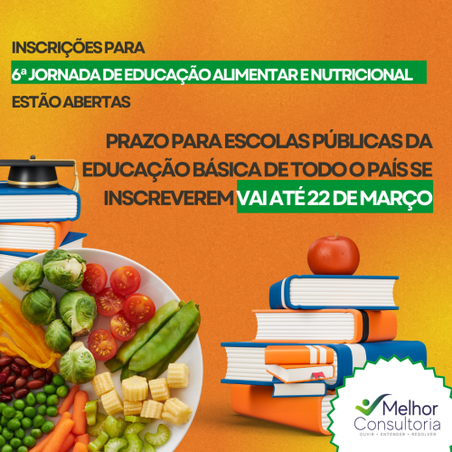 Inscrições para 6ª Jornada de Educação Alimentar e Nutricional estão abertas